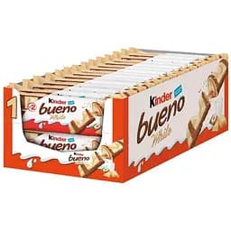 Упаковка шоколадних батончиків Kinder Bueno White 43 г х 30 шт