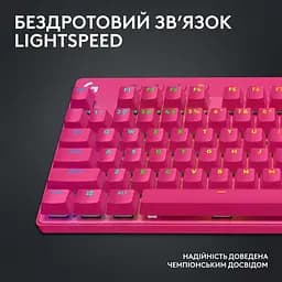 Клавіатура Logitech G PRO X TKL Lightspeed Gaming Magenta (920-012159) - мініатюра 5