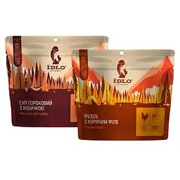 Набор: суп Їdlo гороховый с индейкой 60 г + фузили Їdlo с куриным филе 90 г