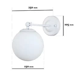 Бра настінне Levistella 756WPR150F-1 WH+WH, E27, 40W, білий, сучасний стиль - мініатюра 2