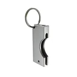 Захисний алюмінієвий чохол для ключа YubiKey 5 / 5C / Security Key NFC з брелком, Срібний, 1 шт