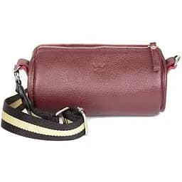 Шкіряна сумка поясна-кроссбоді Cylinder бордова флотар