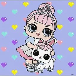 Картина за номерами "L.O.L. Surprise! TroopSurprise Crystal Queen With Crystal Bunny" Ідейка KHO6289, 40х40 см