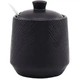 Цукорниця з ложкою Maestro MR-20001-09 керамічна 300 мл Чорна