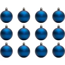 Набір ялинкових іграшок Devilon кулі 6 см синій матовий 12 шт. (890728)