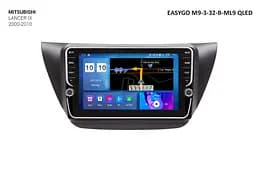 Штатна автомагнітола EasyGo M9-3-32-B-ML9 QLED Mitsubishi Lancer