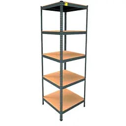 Металевий стелаж Emby Light Series (розмір 2100х600x600мм) 5 полиць ДСП до 100кг Чорний