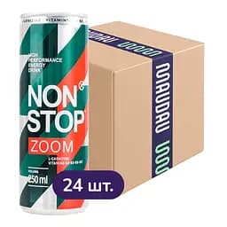 Упаковка энергетического напитка Non Stop Zoom безалкогольный 6 л (0.25 л х 24 шт.)