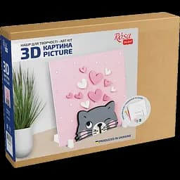 Картина 3D, Кошеня , МДФ ґрунтоване, 18х18см, ROSA TALENT