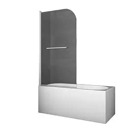 Шторки скляні на ванну Koer SR BS02-80x140-TR-01 прозоре скло 6 мм, хром KR5401, Універсальна, прозорий, хром