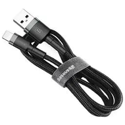 Дата кабель USB 2.0 AM to Lightning 0.5m Cafule 2.4A grey+black Baseus (CALKLF-AG1)