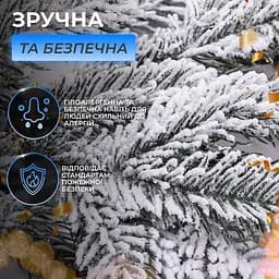 Штучна хвойна гірлянда 2 м засніжена лита реалістична Преміум Lugi TD-BRNCHSN2 - мініатюра 5