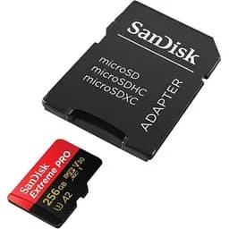 Карта пам'яті SanDisk 256 GB microSDXC UHS-I U3 Extreme Pro+SD Adapter (SDSQXCD-256G-GN6MA) - мініатюра 4