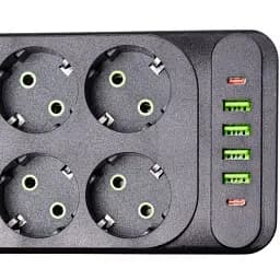 Мережевий фільтр-подовжувач POWER 6 розеток 6 USB 3 метри
 - мініатюра 5