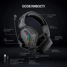 Ігрові навушники GamePro HS605 RGB Black [121966] - мініатюра 7