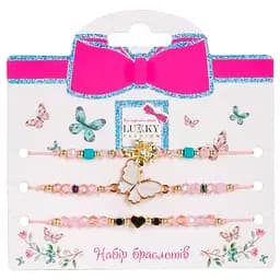 Набор Lukky Fashion из 3 браслетов с розовыми бабочками (T24604)