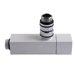 Набір кран напівоборотний кутовий з американкою Solomon Lux 1/2″ Cube White 8888 (2шт.) 000021914 - мініатюра 4
