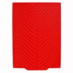 Силіконовий килимок для сушіння посуду зі зливом підставка-килимок для мокрого посуду 42х33 см Червоний 88193