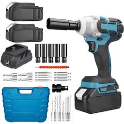 Акумуляторний шуруповерт з набором інструментів індикацією заряда 2 акумулятори 48 Вт Синій