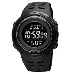 Мужские спортивные часы Skmei 1681 с термометром Черные