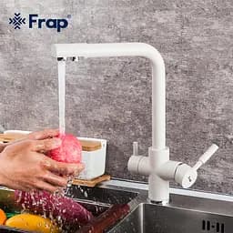 Змішувач для кухні на дві води Frap F4352-24, білий, Білий - мініатюра 2