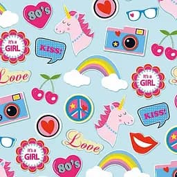 Декуражные салфетки Ambiente Patches & Pins Голубые 33х33см 18.5 г/м2 20 шт.