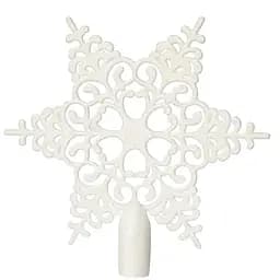 Верхівка на ялинку Зірка Linhai h-20 см білий глітер пластик (251994)