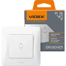 Кнопка звонка Videx Binera белая (VF-BNDB1-W)