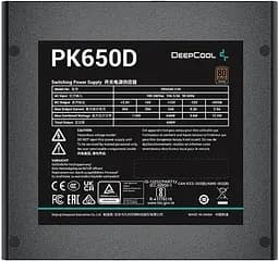 Блок живлення Deepcool PK 650W 80+Bronze (R-PK650D-FA0B-EU) (PK650D) - мініатюра 5