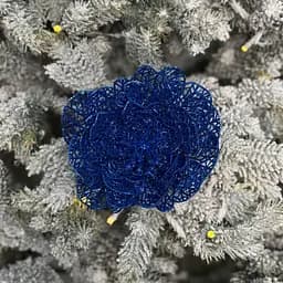 Ялинкова іграшка MIS LT Квітка новорічна велика 17х17х5 см синій - мініатюра 2