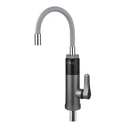 Проточный водонагреватель для кухни гибкий излив датчик температуры 3,3 кВт серый Wezer SDR-G19TC--Grey