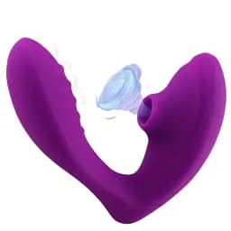 Вібратор I’MCUM Violet Pulse з функцією вакуумного всмоктування 10 режимів вібрації та всмоктування Фіолетовий (IM-KCD504)