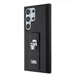 Чехол Karl Lagerfeld Saffiano Grip Stand Metal Logo Back Cover для Samsung Galaxy S24 Ultra Black (57983119534)