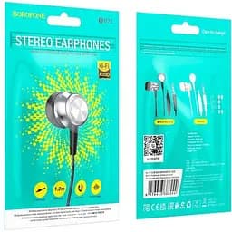 Навушники Borofone Platinum металеві універсальні earphones with microphone BM75 білі - мініатюра 2