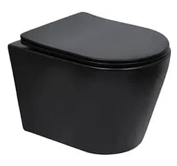 Унитаз подвесной Qtap Scorpio Ultra Quiet, с сиденьем Slim Duroplast/Soft-close/Quick Release QT14332380AMB