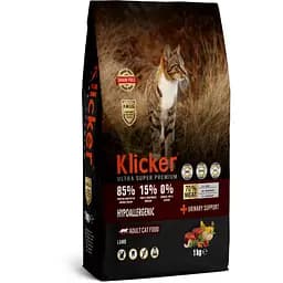 Сухой корм для взрослых кошек Klicker гипоаллергенный с ягненком 1 кг