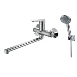 Змішувач для ванни + лійка 3 режими шланг тримач лійки хром Imprese Odra f0328701BO Хром