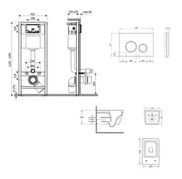 Набір Q-tap Nest 4 в 1 підвісний унітаз Swan Ultra Quiet 520x360x320 + комплект інсталяції QT16335180W48200 - мініатюра 8
