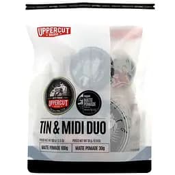 Подарунковий набір Uppercut Deluxe Tin & Midi Duo Matte Pomade: матова помада для волосся 100 г + матова помада для волосся 30 г