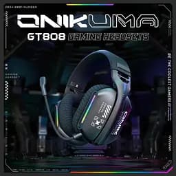 Ігрова гарнітура Onikuma GT808 бездротова з підсвіткою чорний - мініатюра 7