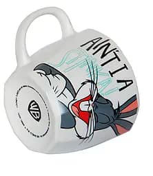 Чашка Warner Bros Flat Looney Tunes. Bugs Bunny порцелянова біла 400 мл (75001736) - мініатюра 2