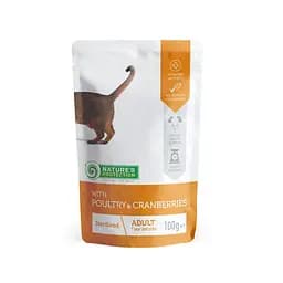 Вологий корм для кішок з птицею та журавлиною Nature's Protection Sterilised with Poultry and Cranberries 100 г
