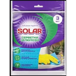 Серветки для прибирання Solar целюлозні вологопоглинаючі 3 шт
