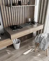 Письменный стол подвесной Moreli FТ-222, 1200х160х500 мм Капучино/Дуб Сонома