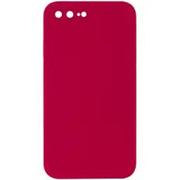 Чехол Silicone Case Square Full Camera Protective AA No Logo для Apple iPhone 7 plus/8 plus 5.5 Красный/Rose Red