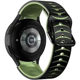 Ремінець для Samsung Galaxy Watch 4 Classic 46mm - чорно-зелений ширина кріплення 20мм силікон Watchbands Scales (W19-8WB88151991)