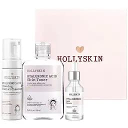 Набір косметики для обличчя Hollyskin Hyaluronic Acid Basic Care: Сироватка 30 мл + Тонік 250 мл + Очищаюча пінка 150 мл - мініатюра 2