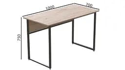 Комп'ютерний стіл Ferrum-decor Коді 75x100x70 чорний ДСП Дуб Сан-Марино 16мм (FRD-103764) - мініатюра 6