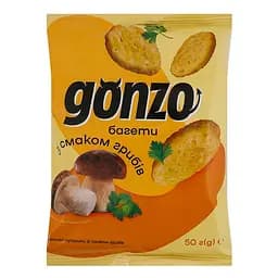 Сухарики пшеничні Gonzo Багети  зі смаком грибів 50 г