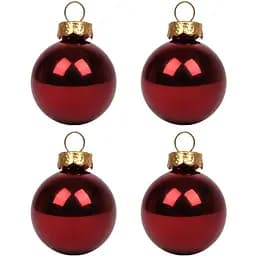 Набір новорічних куль Yes! Fun пластик 8 см 4 шт. бордо глянець (975101)